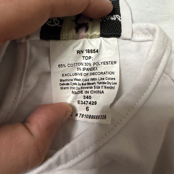 Rare Editions White Girls tank with Pastel Accents and Easter bunny - Picture 6 of 6